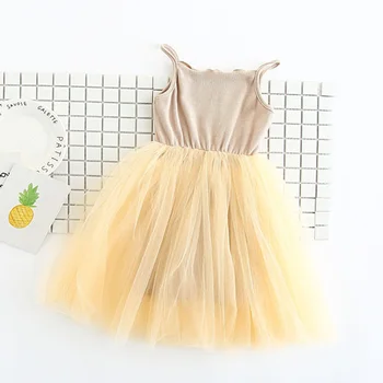 2019 Noi Fete Baby Sling Rochii Tricot de Bumbac Mesh Vest Balet Tutu Rochie de Vara Fata de Partid Vestidos 2-9ani