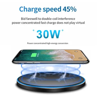 30W Qi Wireless Charger Pad Pentru iPhone 12 11 Pro XS XR X 8 Inducție Rapid de Încărcare pentru Samsung S20 Huawei Mate 40 Xiaomi Mi 10