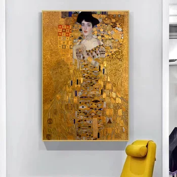 Gustav Klimt Pictura Celebra Femeia În Aur Reproducerea Decor Postere Si Printuri Living Home Decor De Perete De Artă