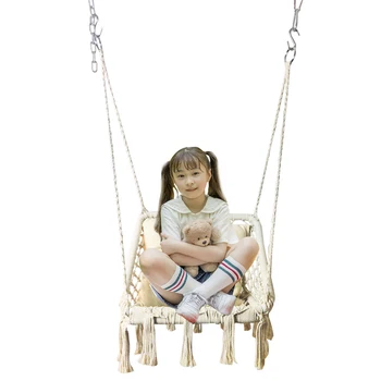 Copiii Hamac Scaun Handmade Tricotate Suspendate Swing Scaun Pentru Interior Acasă În Aer Liber Sfoara Bumbac Todder Baby Swing Hamac