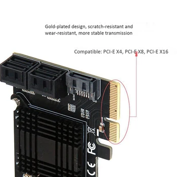 PCIE pentru a 5-Port SATA3.0 Card de Expansiune Șasiu de Calculator Adaptor Card JMB585 Cip