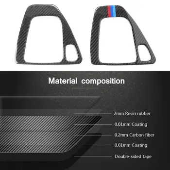 ALLOYSE Fibra de Carbon Schimbătorului de Viteze Cutie cu Capac Panou pentru BMW E90 Masina Auto Maneta Schimbătorului de viteze Decal Autocolant Garnitura Pentru BMW E90 E92 E93 Interior
