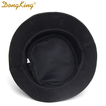 DongKing Dimensiuni Mari Găleată Pălării Windproof Șir Pălărie Mare Mare Cap Negru De Catifea Găleată Pălărie De Calitate De Top De Catifea Nas De Porc Catarama