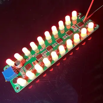Control vocal Audio VU-Metru cu LED indicator de nivel ritm Analizor MP3 Amplificator de putere spectru flash melodie culoare ROȘU-ALBASTRU RGB