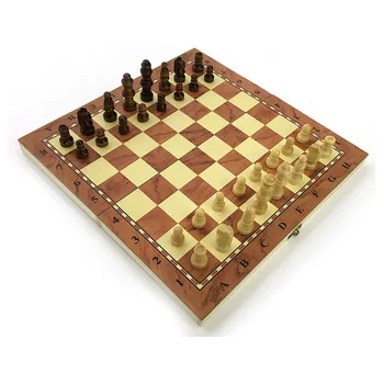 Set de șah Ori Departe de Bord de Calitate lucrate Manual Piese din Lemn Complet de 24cm Dame joc de Puzzle angajat jucarii copii cadou de Ziua de nastere