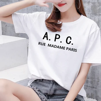 Noi de vară 2020 femei bumbac vrac litere print cu maneci scurte T-shirt Harajuku casual stil Japonez cuplu T-shirt, Blaturi