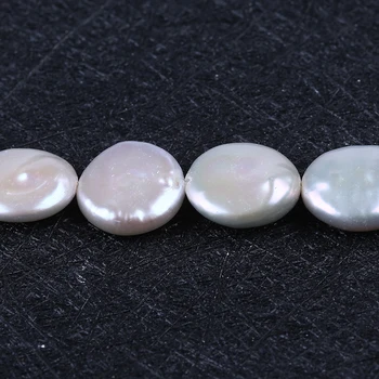De înaltă Calitate de Monedă de Perle de Cultură de apă Dulce Pearl Margele,Inspirational, natural, alb, 12-14mm, Vândute Pe 15 Inch Strand