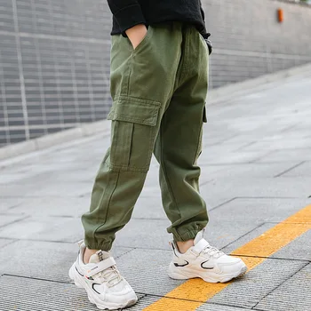 Baieti Pantaloni Casual Multi Buzunare Militare Pantaloni Jogger Copii Băiat Streetwear Pantaloni Lungi Haine De Adolescente 2020 Primavara Toamna