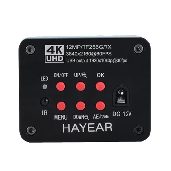 Hayear Real 4K UHD Microscop Digital Industrial C-mount Video 60FPS Microscop, Camera pentru PCB CPU Telefonul Lipit de Reparare