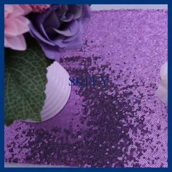 RU002H Fierbinte de vânzare en-gros ieftine grele cu margele sclipici lumina violet liliac sequin tabelul runner