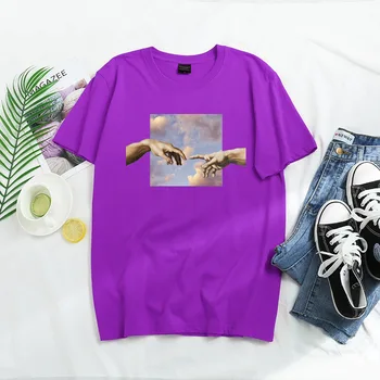 Moda Bumbac Pentru Femei T-Shirt Casual Pierde Estetice Maneca Scurta Vara Harajuku Doamnelor De Sus W708