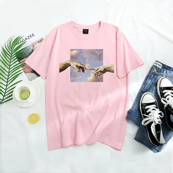 Moda Bumbac Pentru Femei T-Shirt Casual Pierde Estetice Maneca Scurta Vara Harajuku Doamnelor De Sus W708