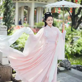 Populară Chineză Dans Hanfu Dinastiei Tang Princess Cosplay Etapă Port Tradițional Femei Costum Roz Costum De Zână Rochie Hanfu