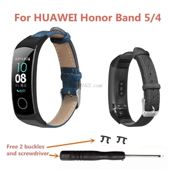 Denim Model din Piele Watchband Încheietura Curea de Înlocuire pentru Huawei Honor Band 5/4 Brățară Accesorii