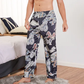 2019 Nou Stil Mens Pantaloni Lungi Primavara-Vara Casual Matasoasa Uzura Acasă de sex Masculin Dormi în Pijama Baie pants L XL XXL
