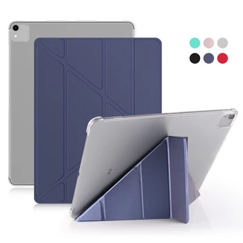 Pentru iPad Pro 12 9 Caz 2020 4th Gen Piele PU mai Multe Ori Sta Smart Cover Pentru iPad Pro 12.9 2018 PC Transparent Greu Înapoi Caz