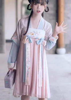 Femei Chineze Antice Maxi Rochie de Costume Tradiționale Lolita Halloween Cosplay Florale Brodate Doamna Zână Rochie Lunga