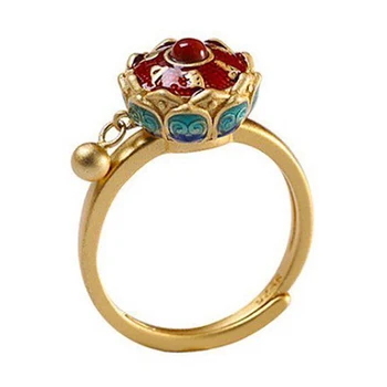 Noi argint 925 nou email non inel încrustat Chineză stil retro elegant farmec pentru femei brand de lux bijuterii