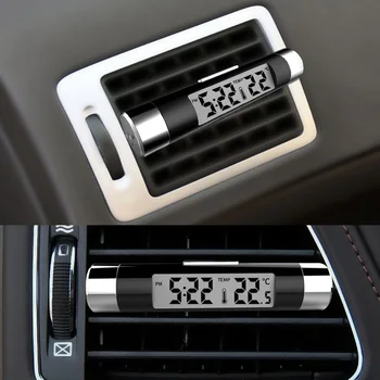 2in1 Auto LCD Digital de Temperatură Termometru Ceas Pentru Ford Focus 2 1 Fiesta Mondeo 4 3 Tranzit, Fusion Ranger Mustang KA S-max
