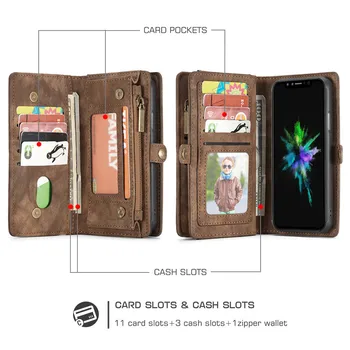 CaseMe Portofel din Piele de Caz pentru iPhone X XR XS 12 Mini 11 Pro Max Flip Geanta Card de Acoperire pentru iPhone SE 2020 8 7 6 Plus Coque Etui