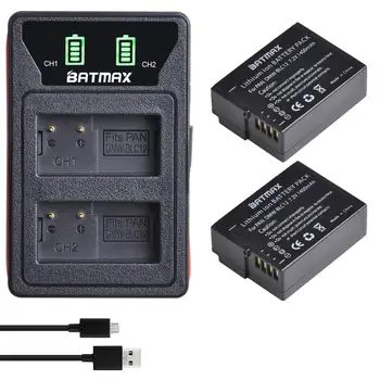 Batmax DMW-BLC12 BLC12E BLC12PP Baterie+LED Dublu Încărcător cu Tip C Port pentru Panasonic FZ1000,FZ200,FZ300,G5,G6,G7,GH2,DMC-GX8