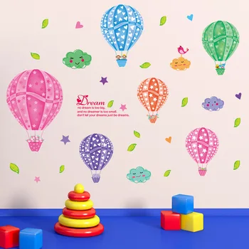 Desene animate noi Fierbinte Colorat Balon cu Aer Autocolante de Perete pentru Camera Copii Copil Pepinieră Camera de zi rezistent la apa Detasabil Poster PVC