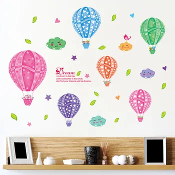Desene animate noi Fierbinte Colorat Balon cu Aer Autocolante de Perete pentru Camera Copii Copil Pepinieră Camera de zi rezistent la apa Detasabil Poster PVC