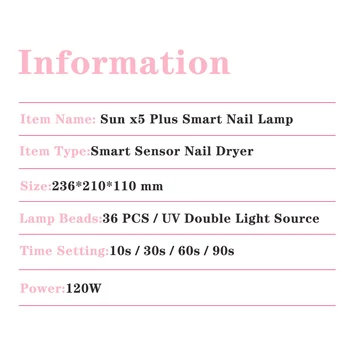 Lampa de unghii Pentru Manichiura 120W Mare Putere cu LED-uri de Unghii Uscător de Lampa pentru Vindecarea Tuturor Gel de unghii cu Uscare UV Gel Lampa pentru Unghii Uscător de Mașină