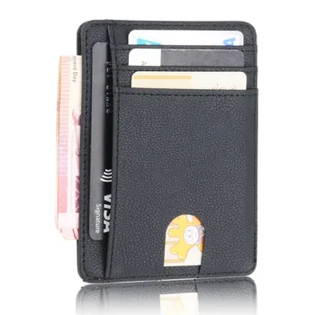Slim RFID Blocking Portofel din Piele de Credit, ID-ul Cartelei de Bani în Geantă Caz pentru Barbati Femei 2019 Moda Carduri Sac 11.5x8.2x0.2cm