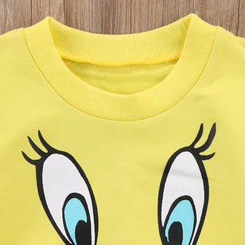 2018 Casual Bumbac Copil Copil Copil Fată Băiat de Desene animate Duck T-shirt de Sus Jachete Haine Marimea 1-5T