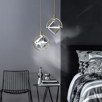 Post-Modern, Dormitor, Noptiera Pandantiv Lumini Nordice de Lux Stil Simplu, Bar Culoar Restaurant Crystal LED Hanglamp Living Lampa