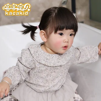 KACAKID Magazinul Oficial de Primăvară Lorrita Fetita Bluza Model de Floare Drăguț Copil Fată Bluza Stil coreean Fetita Bluza Ka3377