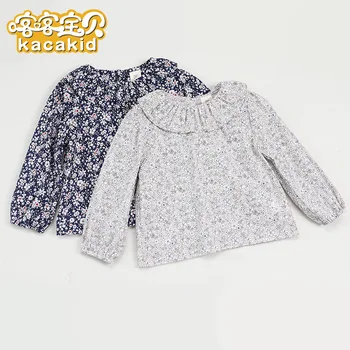 KACAKID Magazinul Oficial de Primăvară Lorrita Fetita Bluza Model de Floare Drăguț Copil Fată Bluza Stil coreean Fetita Bluza Ka3377