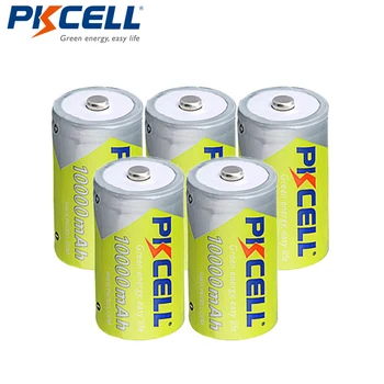 5Pcs/lot PKCELL NIMH D Dimensiune Baterii de 1,2 V 10000mAh NI-MH Baterie Reîncărcabilă
