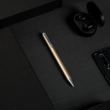 Deli Metal Pix cu Gel de Afaceri de Birou Rotativ de Aur Semnătura Pen Carbon Pen 0.5 mm Glonț Negru stiloul de Argint Conferința Pen