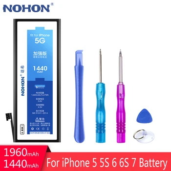 NOHON Baterie Pentru Apple iPhone 5, iphone 5 5S 5C 6 iPhone6 6S 7 iPhone7 de Înlocuire Telefon Mobil Bateria + Instrumente Gratuite