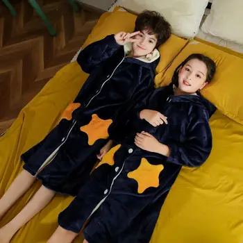 10 11 12 Ani Flanel Halate de baie pentru Copii Fete Moale Adolescenți Sleepwear Solid Pijamale Coral Catifea Bathgrowns Sleepwear