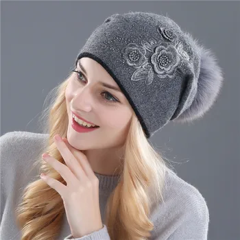 Xthree femei iarna pălărie de blană de Iepure lână tricotate pălărie de sex feminin de nurca pălării pentru femei căciuli