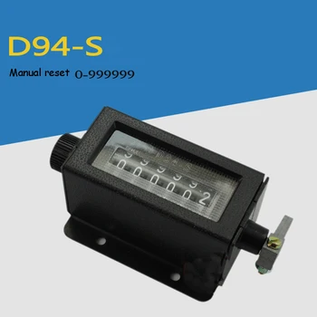 D94-S 6 cifre Contoare Trage Mecanice invers acelor de Ceasornic de Rotație Resetare Manuală Revoluția Industrială de Masă 0-999999