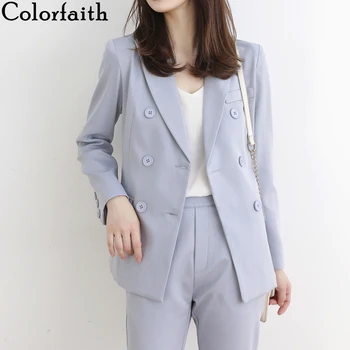 Colorfaith 2020 Noua de Toamna Iarna pentru Femei Seturi 2 Piese de Potrivire Glezna-Lungime Pantaloni cu Talie Înaltă Birou Elegant Lady Costum WS1301