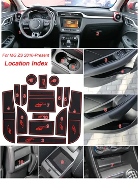 15buc Car Styling Poarta slot pad Pentru MG ZS HS 2016-Prezent Gel de Siliciu Ușa Groove Mat interior Non-alunecare de praf Mat Accesorii Auto