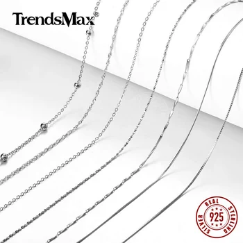 Trendsmax Colier Răsucite Apă Fluturat Șarpe Cutie Singapore Ignot Link-ul lanț Moda Bijuterii Femei SNM02