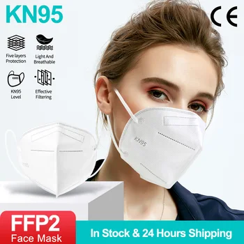 5-200pcs ffp2 Masca de Fata KN95 ce Masti Faciale Filtru maske Anti Praf Reutilizabil Gura Masca FFP2mask Alb KN95mask masque ffpp2
