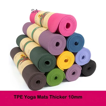 10MM Grosime Suplimentară Exercițiu Yoga Mat Natural, Cauciuc TPE Yoga Mat Non-alunecare de Yoga, presopunctura, Yoga Sănătos Yoga Mat sală de Gimnastică pentru Fitness