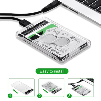FII G11 2020 USB 3.0 SSD Mecanice pe Disc Transparent Hard Disk Mobil Cutie 2.5 Inch SATA Suport 2T Solid state Hard Disk Cutie