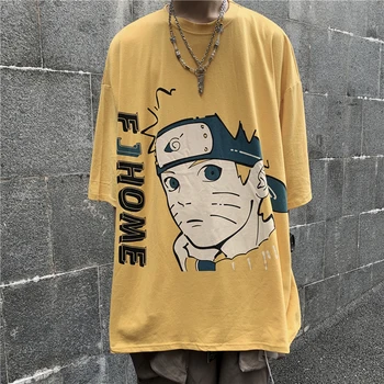 Hip Hop Naruto Print T Camasa Barbati Anime Japonez Pierde T-shirt Streetwear Harajuku Casual cu Maneci Scurte Topuri de Vara Tricou Tricouri