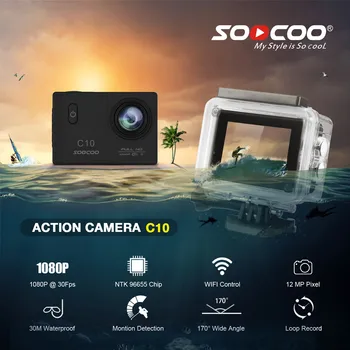 SOOCOO C10 Full-HD de Sport de Acțiune aparat de Fotografiat NOVATEK96655 Procesor cu camera Wifi 1080p 12MP 170 Grade Wide Lentilă aparat de fotografiat Impermeabil