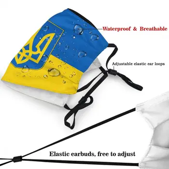 Steagul Ucrainei Lavabile Pentru Adulti Gura Masca De Fata Patriotic Anti Praf De Ceata Masca De Protectie Respiratorie Gura-Mufla