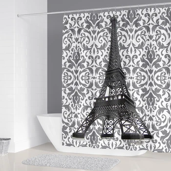 Retro Turn din Paris Duș Cortina Scena Frumoasa de Imprimare Baie Decor Ușor de Instalare de Design Cortina cu Cârlig 180x180 cm
