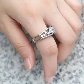 2021 new sosire la modă pere rotunde solide argint 925 inel de logodna pentru femei lady cadou de aniversare bijuterii R5513